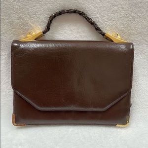 Lovely Mod Authentic Brown Leather Vintage Purse by Zenith Handmade NWT